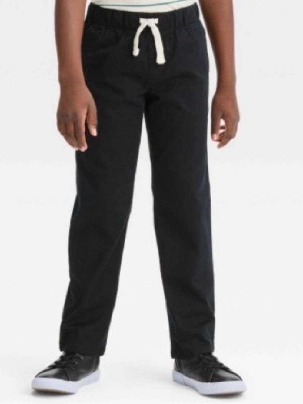 Boys' Straight Fit Woven Pull-on Pants - Cat & Jack Black Size 5 new
